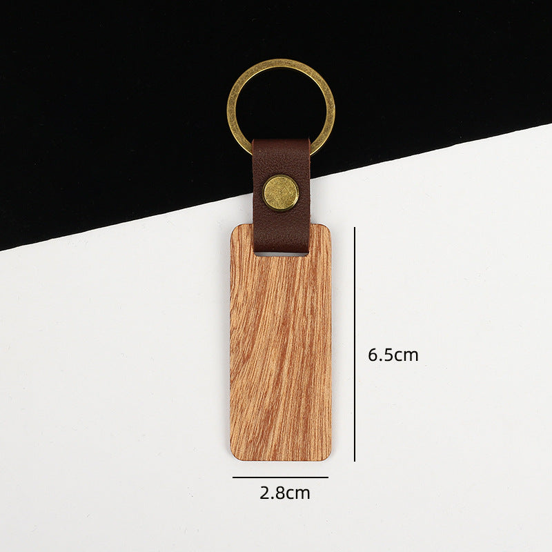 Wholesale Black Walnut Beech DIY Wooden Keychain